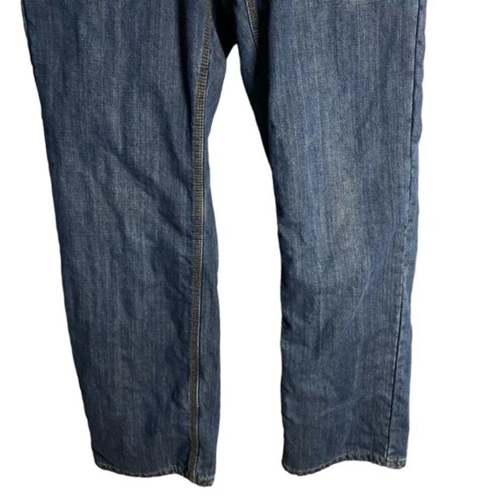 WindRiver Men's Medium Indigo Straight Leg Flannel Denim Jeans - Picture 3 of 10